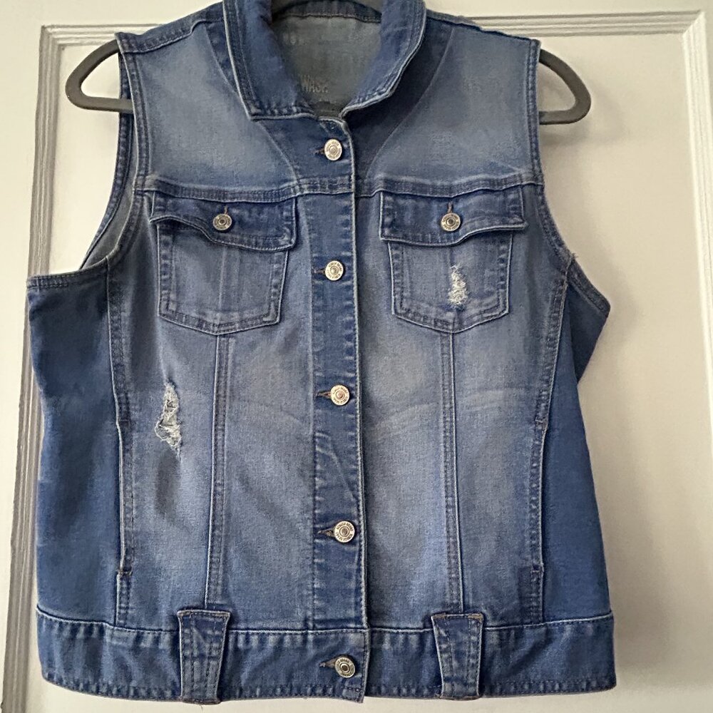 Macy's #Bemore Rewashed Vintage Y2K Denim Vest Size L